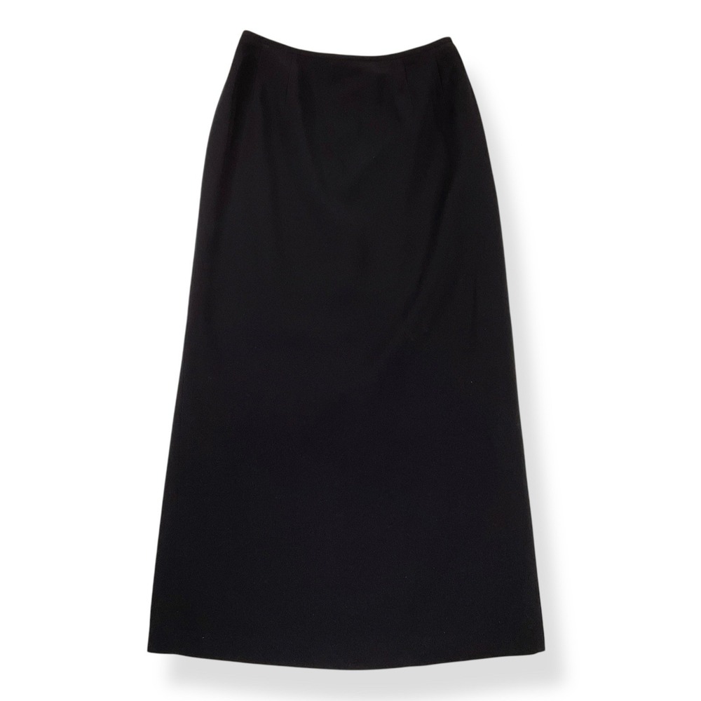 Black Midi Skirt Women Size 4 (26x34) Straight Pencil Y2K Career Unbranded VTG